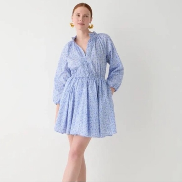 J. Crew Ruffle-collar mini dress Liberty London Print XL